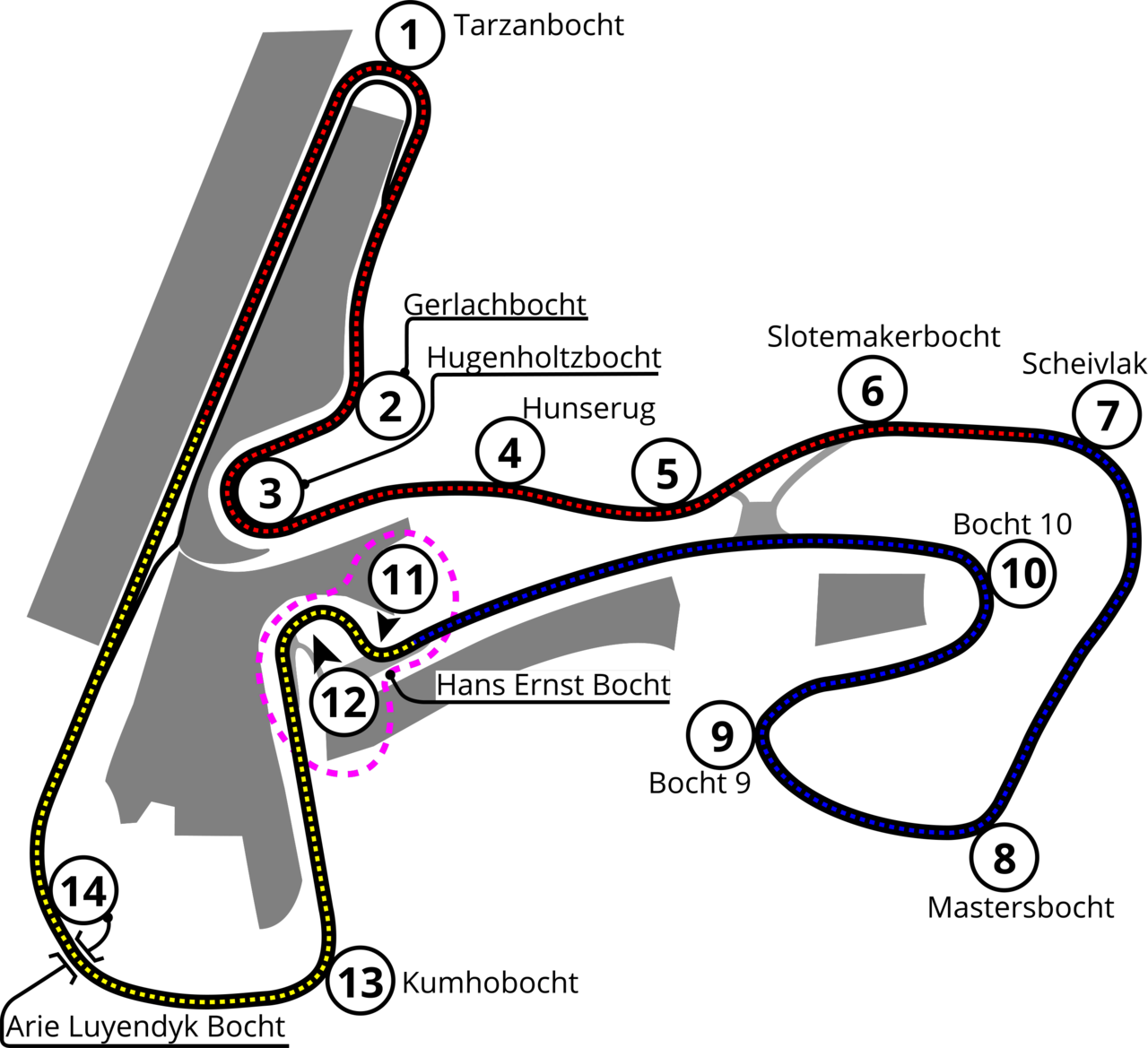 Zandvoort circuit plattegrond Dutch Grand Prix layout